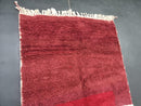 Handmade Custom Moroccan Beni Ourain Wool Rug - White and Red Area Rug - Modern Moroccan Carpet with Fringe Options by 100kends