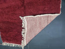 Handmade Custom Moroccan Beni Ourain Wool Rug - White and Red Area Rug - Modern Moroccan Carpet with Fringe Options by 100kends