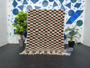 Custom Moroccan Wool Rug - Handwoven Pink and Green Checkered Azilal Rug, Boho Floor Covering, Sizes 3x5 to 15x15 ft by 100kends