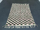 Custom Moroccan Wool Rug - Handwoven Pink and Green Checkered Azilal Rug, Boho Floor Covering, Sizes 3x5 to 15x15 ft by 100kends