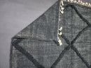 Stunning Handmade Black Moroccan Boujad Rug - Custom Sizes - Boho Contemporary Area Rug - Wool Rug with Fringe Options