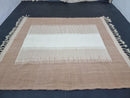 Custom Handmade Moroccan Rug – Light Brown & Ivory Berber Rug with Fringes | Living Room, Bedroom, Home Décor (Sizes 3x5 to 15x15 ft )