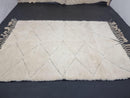 Custom Handmade Moroccan White Wool Rug - Beni Ourain Area Rug - Home Decor Rug, Custom Sizes Rugs Available by 100kends