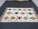 Custom Moroccan Handmade Beni Ourain Rug - 5x7, 8x10, White Berber Rug with Geometric Patterns, Boho Bohemian Style rug by 100kends