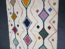 Custom Moroccan Handmade Beni Ourain Rug - 5x7, 8x10, White Berber Rug with Geometric Patterns, Boho Bohemian Style rug by 100kends