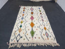 Handwoven Moroccan Beni Ourain Rug – Custom White Wool Berber Rug with Vibrant Patterns for Living Room, Bedroom, or Large Area Rugs