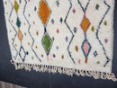 Handwoven Moroccan Beni Ourain Rug – Custom White Wool Berber Rug with Vibrant Patterns for Living Room, Bedroom, or Large Area Rugs