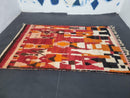 Custom Handmade Moroccan Red Wool Rug - Bohemian Berber Rug for Living Room, Tribal Area Carpet, Beni Ourain, Boho Entryway Rug by 100kends