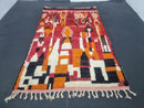 Custom Handmade Moroccan Red Wool Rug - Bohemian Berber Rug for Living Room, Tribal Area Carpet, Beni Ourain, Boho Entryway Rug by 100kends
