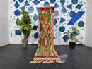 Custom Moroccan Runner Rug - Handmade Green Berber Hallway Rug 2.7 x 24.6 ft ( 85 x 750 cm )