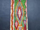 Custom Moroccan Runner Rug - Handmade Green Berber Hallway Rug 2.7 x 24.6 ft ( 85 x 750 cm )