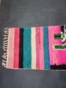 Custom Moroccan Runner Rug – Pink Wool Berber Runner Rug for Hallway | Modern Beni Ourain Moroccan Pink Rug, Handmade Moroccan runner rug