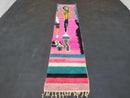 Custom Moroccan Runner Rug – Pink Wool Berber Runner Rug for Hallway | Modern Beni Ourain Moroccan Pink Rug, Handmade Moroccan runner rug