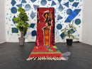 Custom Morocan Rug Runner | Red Wool Shag Handwoven Carpet | Hallway & Kitchen Runner 2x12 | Handmade Boujaad Rug | Modern Decor by 100kends