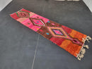Custom Colorful Moroccan Wool Runner Rug – Beni Ourain Teppich – Long Carpet for Hallways – Natural Wool Moroccan Runner Rug
