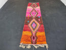Custom Colorful Moroccan Wool Runner Rug – Beni Ourain Teppich – Long Carpet for Hallways – Natural Wool Moroccan Runner Rug