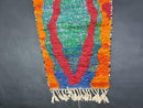 Custom Handmade Moroccan Wool Runner Rug | Abstract Orange & Multicolor Berber Beni Ourain Rug | Boujaad Runner Gift for Home by 100kends