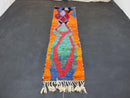 Custom Handmade Moroccan Wool Runner Rug | Abstract Orange & Multicolor Berber Beni Ourain Rug | Boujaad Runner Gift for Home by 100kends