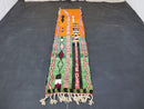 Custom Orange & green Moroccan Shag Runner Rug - Handmade Plush Wool Rug, Traditional Beni Ourain Rug, Funky Natural Wool Runner by 100kends