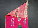 Custom Moroccan Runner Rug - Handmade Wool Berber Pink Boho Rug, Abstract Boujad Rug, Sheep Wool Beni Ourain Runner by 100kends
