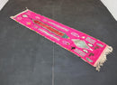 Custom Moroccan Runner Rug - Handmade Wool Berber Pink Boho Rug, Abstract Boujad Rug, Sheep Wool Beni Ourain Runner by 100kends