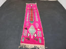 Custom Moroccan Runner Rug - Handmade Wool Berber Pink Boho Rug, Abstract Boujad Rug, Sheep Wool Beni Ourain Runner by 100kends