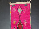 Custom Moroccan Runner Rug - Handmade Wool Berber Pink Boho Rug, Abstract Boujad Rug, Sheep Wool Beni Ourain Runner by 100kends