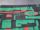 Handmade Moroccan Beni Ourain Rug – Berber Area Rug in Green & Black with Red Accents – Perfect for Living Rooms, Bedrooms and More