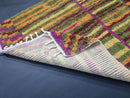 Custom Moroccan Berber Rug - Shaggy Brown & Orange Wool Rug with Tassels, Vibrant Tribal Design, Nursery and Wedding Gift rug by 100kends