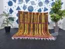 Custom Moroccan Berber Rug - Shaggy Brown & Orange Wool Rug with Tassels, Vibrant Tribal Design, Nursery and Wedding Gift rug by 100kends