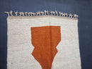 Custom Moroccan Rug - Handmade Wool Berber Rug with Abstract Rust Pattern, White Beni Ourain Rug, Custom Sizes Available
