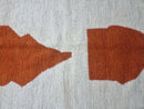 Custom Moroccan Rug - Handmade Wool Berber Rug with Abstract Rust Pattern, White Beni Ourain Rug, Custom Sizes Available