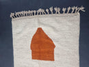 Custom Moroccan Rug - Handmade Wool Berber Rug with Abstract Rust Pattern, White Beni Ourain Rug, Custom Sizes Available
