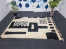 Custom Moroccan Wool Rug - Handmade Black & White Berber Design - Bohemian Boho Rug, Custom Sizes Available, Free Shipping rug by 100kends