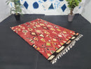 Custom Handmade Moroccan Wool Rug – Red and Black Rug with Unique Patterns, Available in All Sizes, Perfect rug for Home Decor by 100kends