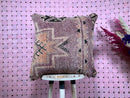 Handwoven Moroccan Wool Pillow - Purple Berber Cushion - Ethnic Boho Decor Pillow - Handmade Wool Cushion - 23x23 Moroccan Throw Pillow