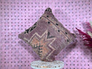 Handwoven Moroccan Wool Pillow - Purple Berber Cushion - Ethnic Boho Decor Pillow - Handmade Wool Cushion - 23x23 Moroccan Throw Pillow