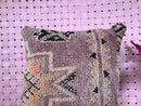Handwoven Moroccan Wool Pillow - Purple Berber Cushion - Ethnic Boho Decor Pillow - Handmade Wool Cushion - 23x23 Moroccan Throw Pillow