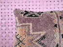 Handwoven Moroccan Wool Pillow - Purple Berber Cushion - Ethnic Boho Decor Pillow - Handmade Wool Cushion - 23x23 Moroccan Throw Pillow