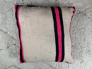 Handwoven Moroccan Wool Pillow - Purple Berber Cushion - Ethnic Boho Decor Pillow - Handmade Wool Cushion - 23x23 Moroccan Throw Pillow