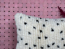 Polka Dot Moroccan Wool Pillow - Hand-Knotted Neutral Throw - Black and White Minimalist Pillow - Soft Boho Artisan Decor 16x24 Inches