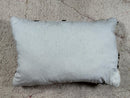 Handwoven Moroccan Wool Pillow - Black & White Diamond Pattern - Artisan Boho Decorative Lumbar Pillow - 16x24 Wool Cushion Cover