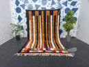 Custom Authentic Moroccan Berber Rug - Beni Ourain Orange and black Rug for Living Room, Bedroom, Large Area - Handmade Wool rug by 100kends
