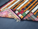 Custom Authentic Moroccan Berber Rug - Beni Ourain Orange and black Rug for Living Room, Bedroom, Large Area - Handmade Wool rug by 100kends