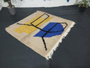 Custom Beni Ourain Moroccan Wool Rug - Handmade Berber Area Rug with Unique Funky Patterns - Custom Sizes Available by 100kends