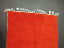 Custom Handmade Moroccan Red Wool Rug | Boho Berber Rug with Fringes | Custom Sizes 3x5 ft to 15x15 ft | Custom Wool Red rug by 100kends