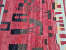 Custom Moroccan Berber Rug - Handmade Beni Ourain Style, Red & Black Wool Rug, Custom Sizes Available - Moroccan Shag Area Rug by 100kends