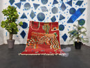 Handmade Moroccan Abstract Wool Rug - Custom Beni Ourain Rug, Large Area Berber Rug, Colorful Moroccan Rug 8x10, Sheep Wool Tapis Marocain