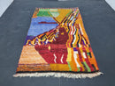 Custom Handmade Moroccan Wool Rug – Vibrant Boujaad Rug, Bohemian Living Room Area Rug, Soft Wool Rug, Custom Sizes (3x5 to 15x15 ft)