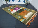 Custom Moroccan Wool Rug - Colorful Berber Boujaad 8x10 Area Rug, Checkered Beniourain Carpet, Large All-Wool Handmade Rug, Custom Sizes